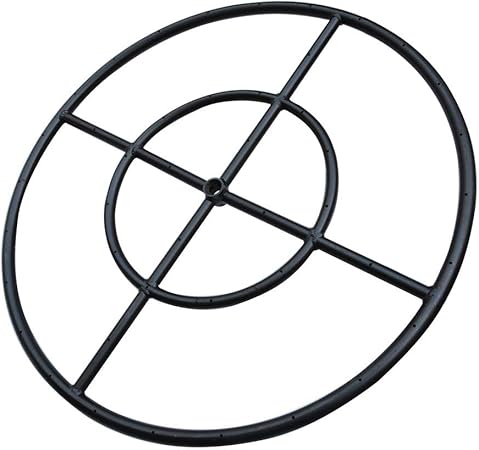 Amazon Com Stanbroil 24 Round Fire Pit Burner Ring Double Ring Black Steel Garden Outdoor