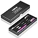 MEKO(2 Pcs) [2 in 1 Precision Series] Disc Stylus/Styli for All Touch Screen Devices Bundle with 4 Replaceable Disc Tips, 2 Replaceable Fiber Tips - (Black/Purple)