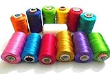 GOELX Silk Thread 13 Main Color Set For Jewellery-Tassel Making- Embroidery-Crafts, Shiny Soft Thread Spools