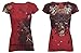 Archaic AFFLICTION Women T-Shirt SMOKING Guns Tattoo Biker UFC Sinful