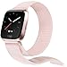 Shangpule Compatible Fitbit Versa Bands, Replacement Woven Nylon Sport Watch Band Bracelet Strap Hook and Loop Fastener Adjustable Wristbands Compatible Fitbit Versa Smart Watch(Pink)