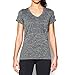 Under Armour Women's Tech V-Neck - Twist Logo, Black (001)/Graphite, Small