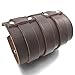 INBLUE Men's Alloy Genuine Leather Bracelet Bangle Cuff Silver Tone Brown Black Adjustable