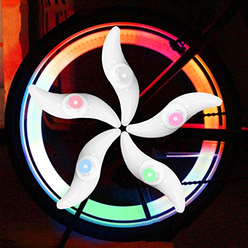 YuCool 10 Packs Bike Spoke Light, Colorful Bike Wheel Lights LED Bike Light with 10 Pcs CR2032 Batteries 10 Pcs Zip Ties for Bicycle Wheel Decoration-5 Colors