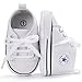 Unisex Baby Girls Boys Canvas Shoes Soft Sole Toddler First Walker Infant Sneaker Newborn Crib Shoes(White,6-12Month)