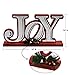 OUCHAN JOY Wooden Table Decor Christmas - Galvanized Christmas Tabletop Display Decorative Word Signs Decorations for Home and Kitchen(JOY)