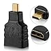 Micro HDMI to HDMI Adapter - High Speed HDMI Type D to Type A Male to Female M/F Port Socket Plug Jack Connector Converter Adaptor Supports 4K 4Kx2K Ultra HD UHD 1080P Full HD 3D ARC Ethernet