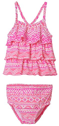BeautyIn Baby Girls Swimwear Halter Two Piece Suit Cute Ruffle Bathing Suit, Pink, 6-9 Months