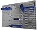 Wall Control Pegboard Organizer 4 ft. Metal Pegboard Standard Tool Storage Kit with Galvanized Toolboard and Blue Accessories