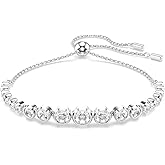 Swarovski Imber Tennis bracelet, Mixed round cuts, clear, Rhodium finish