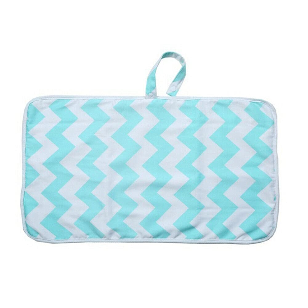 LondonExpress Baby Nappy Changing Mat Pad Diaper Portable Foldable Waterproof for Newborn & Toddlers Home Travel Outside (Teal_Wave)