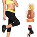FITTOO Neoprene Sauna Sweat Hot Slimming Suit Thermo Pants Leggings Capri Black & Yellow(3XL)