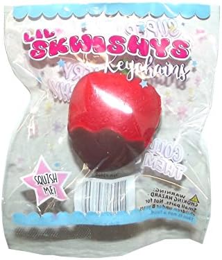 Lil Skwishys Keychains Soft Squish Stress Accessory (Chocolate Dipped Strawberry)