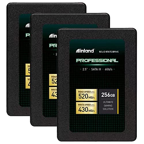 INLAND Professional 3 Pack 256GB SSD SATA III 6Gb/s 2.5