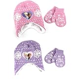 Disney Frozen Elsa Anna Toddler Beanie Hat and Mittens Set