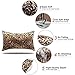 CARRIE HOME Soft Plush Leopard Print Faux Fur Lumbar Pillow Covers for Home Couch Sofa (Set of 2, 12x20 inch)