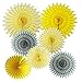 Yellow Elephant Baby Shower Decorations Cream Grey 7pcs Honeycomb Tissue Paper Fan Flower for Yellow You are My Sunshine Party Bridal Shower Decorations Yellow Birthday Party Decorations