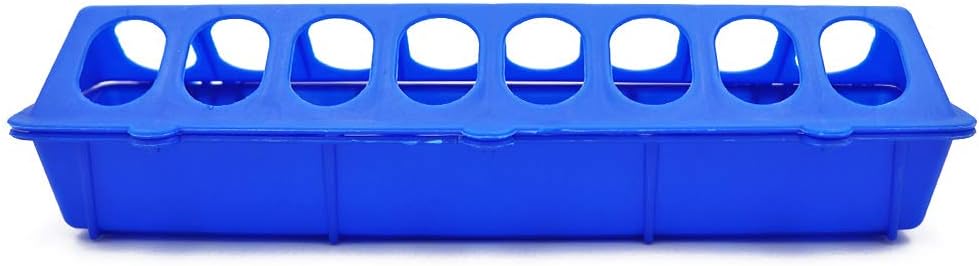 ZHIMUREN 11.81" Plastic Flip Top Poultry Feeder Trough Baby Chick Feeder Waterer Feeder Blue Chicken Water Trough Waterer Feeder Bucket Drinker Base Dishes Dispenser