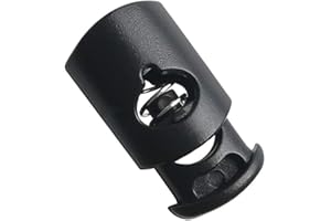 D DrNeeko 20 Pcs Plastic Drawstring Toggle Spring Stop Single Hole String Cord Locks for Lanyard, Luggage, Clothing, Backpack