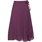 Deesorxin Ballet Skirt for Women Long Wrap Skirt Sheer Dance Costumes with Adjustable Waist tie for Adult Ladies Big Girls