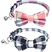 KUDES 2 Pack/Set Cat Collar Breakaway with Cute Bow Tie and Bell for Kitty and Some Puppies, Adjustable from 7.8-10.5 Inch