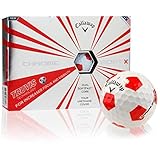 Callaway Chrome Soft X Golf Balls, Prior Generation, (One Dozen), White/Red Truvis Pattern