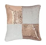 Idea up Reversible Sequins Mermaid Pillow Cases 4040cm with magic mermaid sequin (Rose Gold and White)
