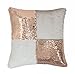 Idea up Reversible Sequins Mermaid Pillow Cases 4040cm with magic mermaid sequin (Rose Gold and White)