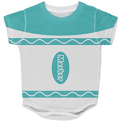 Halloween Marker Costume Aqua Blue All Over Baby One Piece
