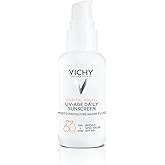 Vichy Capital Soleil UV-Age Daily SPF 60, Anti Aging Sunscreen for Face SPF 60, Hyaluronic Acid + Peptides + Vitamin C, Broad Spectrum Invisible SPF Protection, No White Cast Sunscreen