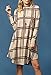 Sisiyer Women's Long Sleeve Plaid Printed Swing Tunic Top Dress with Pockets Beige Burgundy X-Large