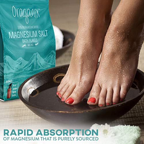 Oraganix Magnesium Salt Bath Flakes. 100% Pure Magnesium Chloride (8 lbs) - Better Absorption then E - //coolthings.us