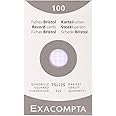 Exacomptan Bristol Record Card Squared Board for Printing, 75x125mm - White, Pack of 100
