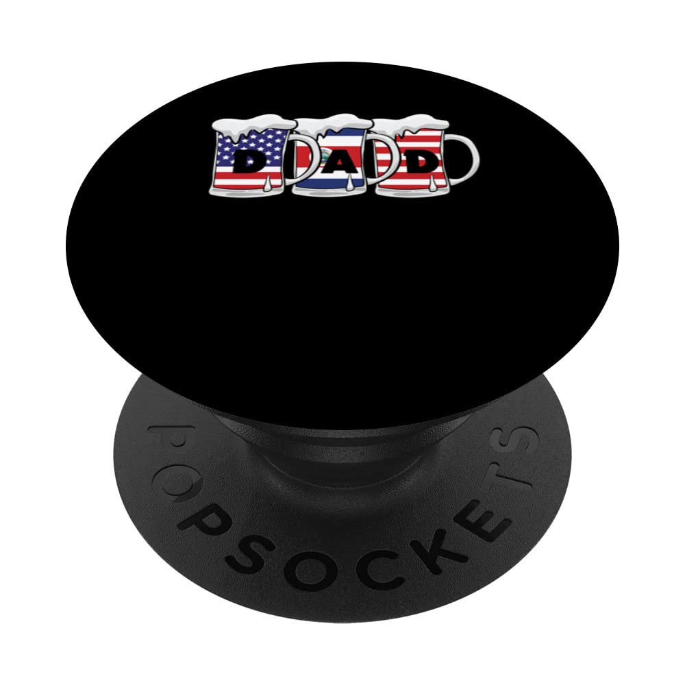 Dad Beers USA Costa Rica Flag PopSockets Swappable PopGrip