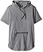 Southpole Men's Short Sleeve Scallop Hoodie with Pin-Tuck Details, Heather Grey, Large