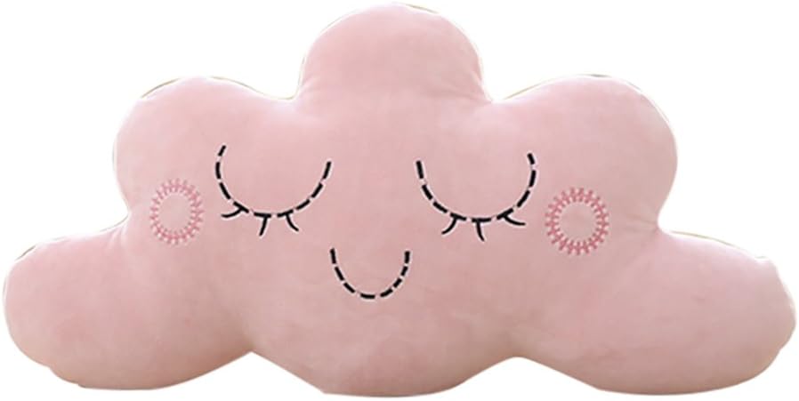 Funif Cute Plush Decorative Throw Pillow for Home Office Sofa Stuffed Animal Toys Back Cushion Creative Doll for Kids Pink Smiling Cloud 23.6"