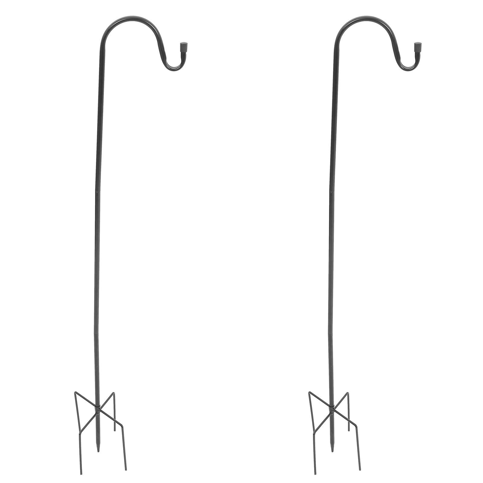 DOITOOL Garden Shepherd Hooks, 2PCS Shepherds Crook Hooks Adjustable Height s with 5 Prong Base, Metal Garden Stake with for Hanging Basket, Holder, Bird House, Flower Pots, Lanterns