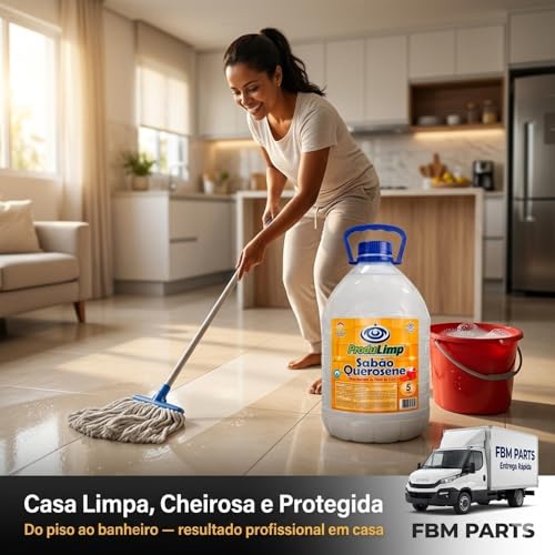 Sabão de Querosene Concentrado 5L ProduLimp — Limpador Perfumado, Desinfetante, Espanta Insetos, Rende até 100L — Piso, Azulejo, Vidro, Banheiro