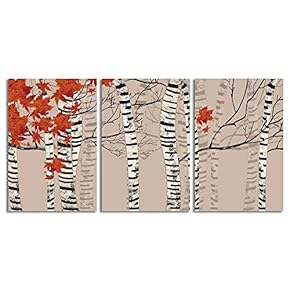 Canvas Wall Art Abstract Forests Painting Artwork for Home Prints Framed - 16"x24" x 3 Panels