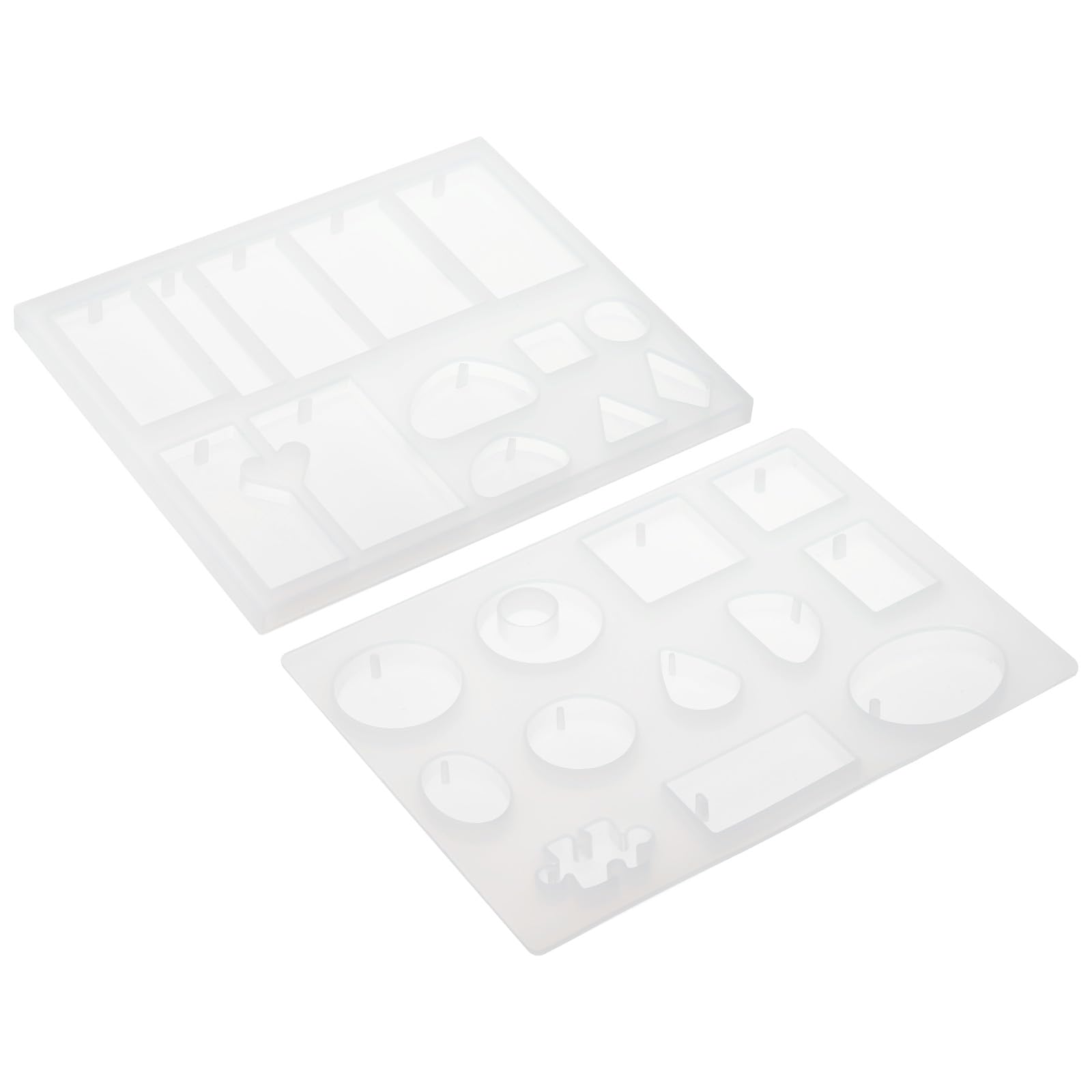 PATIKIL Silicone Resin Mold, 2 Pack Keychain Pendant Epoxy Resin Mold with Hanging Holes for DIY Crafts Jewelry Making Handmade Presents