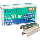 MAX mini Staple No.10-1M for The use of Compact Handy staplers (50 Staples per Stick, 1,000 Staples per Box)