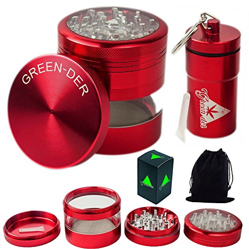 Fine Herb Grinder Set including Large, four pieces, 3.25 inches Tall