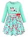 2-10T Kids Girls Pattern Printed Pure Cotton Casual Flower Pleated Dresses