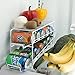 Home Basics Soda Can Beverage Dispenser Rack for Cabinet, Pantry, or Refrigerator – Dispenses 12 Standard Size 12 oz Soda Cans and 12 oz Canned Foods, White Finish