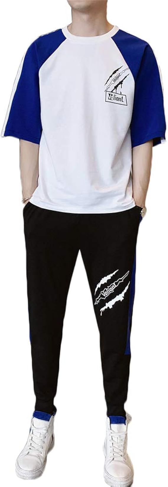 Amazon Angelo Tシャツ レギンス メンズ 9分丈パンツ 上下セットシンプル セットアップ 九分丈パンスト 半袖tシャツ 夏セット スウェット トップス アップ 夏 二点セット 運動 薄手 部屋着 Tシャツ カットソー 通販