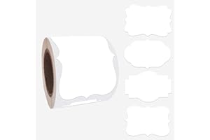 SALEMAR White Label Sticker, 2x3 inch Fancy Shape Labels for Essential Oil Bottle or Food Jars, Name Tags Stickers, 200PCS(White)