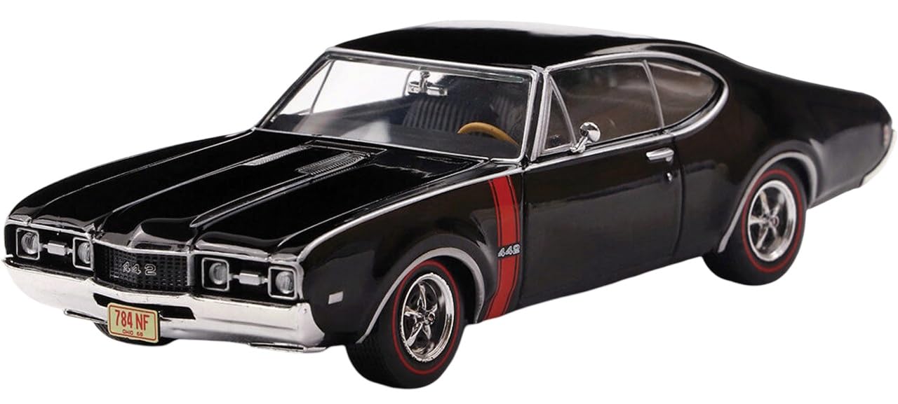 1968 Oldsmobile 442 W-30 - Ebony Black w/ Red Stripes Diecast 1:43 Scale Model