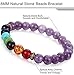 FIBO STEEL Chakra Bracelet 3 Pcs Chakra Beads Bracelet for Men Women Lava Rock Stone Energy Healing Bracelet Elastic