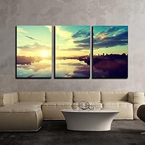 Sunset on The River x3 Panels