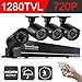 IHOMEGUARD 720P 4 channel Dvr Security Camera System,4x Surveillance Weatherproof Outdoor/Indoor 1280TVL Camera Kit, Motion Detection,Email Alert, IR Night Vision 65FT -no Hard Drive No Wireless